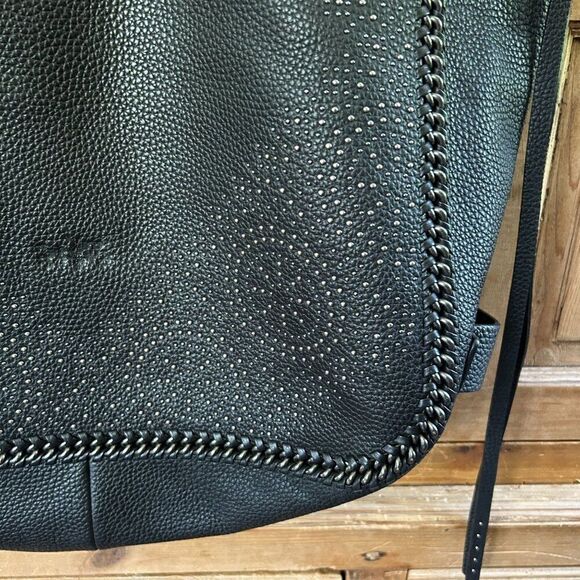 Coach‎ Tatum Studded Tall Tote in Pebbled Leather Black Oversized Metal Chain - Picture 4 of 16